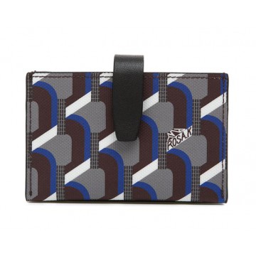 ROSA.K MONOGRAM ACCORDION WALLET OAK BLUE